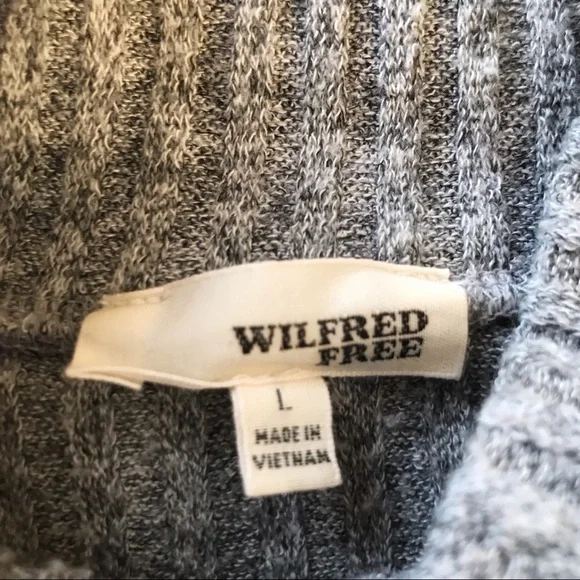 ARITZIA WILFRED FREE MARIE LIGHT GREY MOCK NECK LONG SLEEVE KNIT SWEATER DRESS - Picture 4 of 10